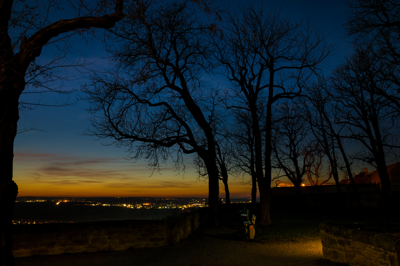 Vom Hohenasperg bei Nacht