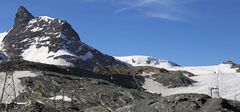 Vom Kleinmatterhorn zur Testa Grigia und bei diesem  Blick fast 900m nach oben...