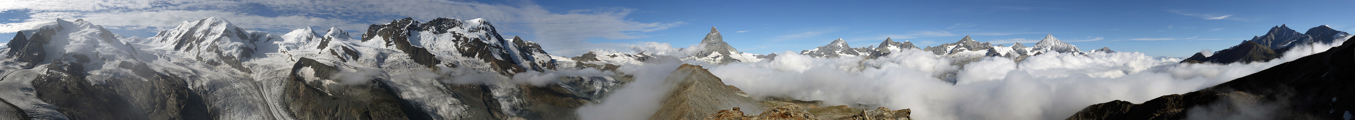 Vom Monte Rosa bis zum Alphubel, alles was auf dem Weg vom Gornergrat...