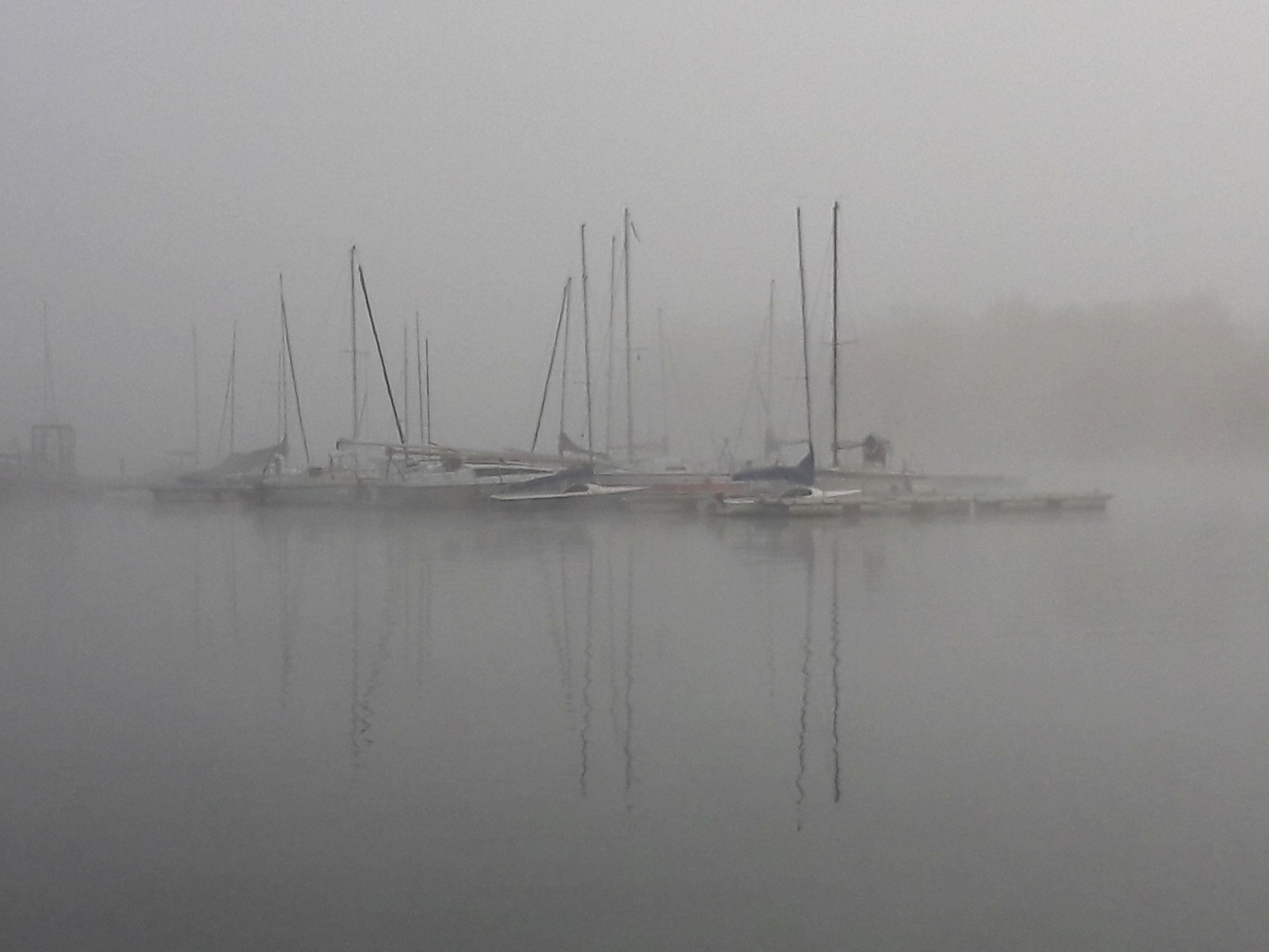 Vom Morgennebel verschluckt.