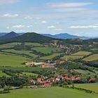 vom Plesivec Blick zum 78,5km entfernten Jeschken