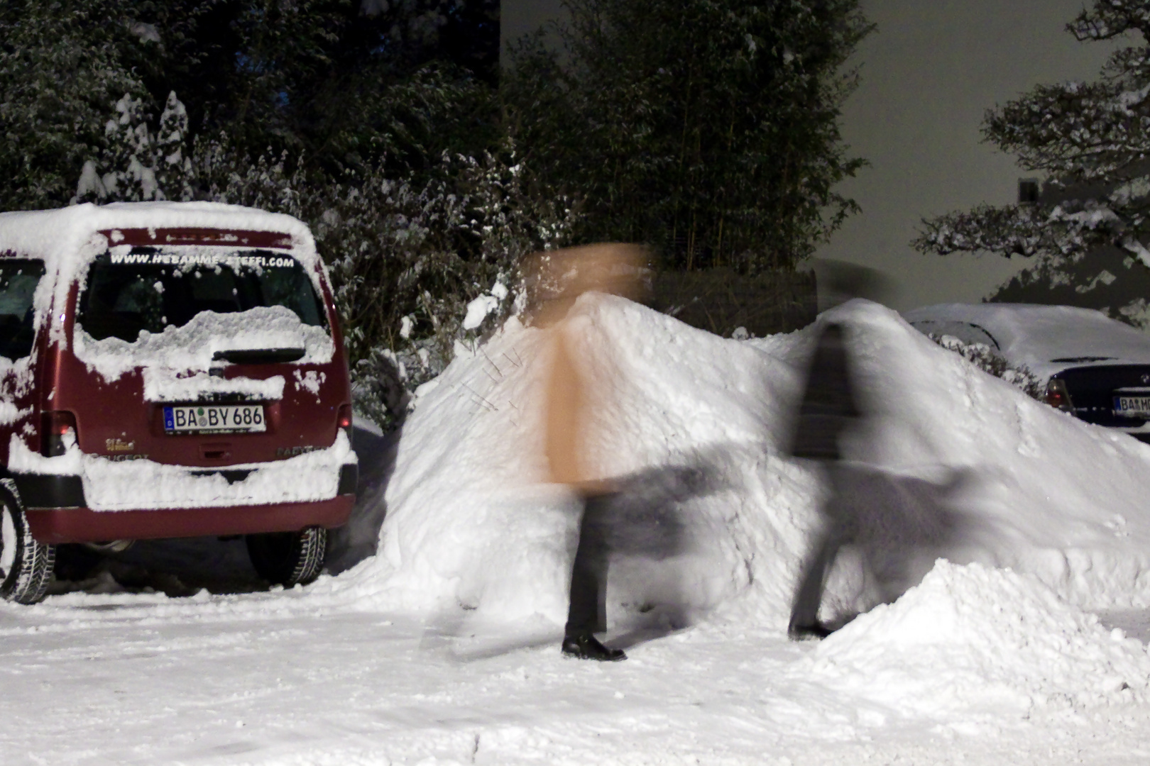 Vom Schnee wegrennen