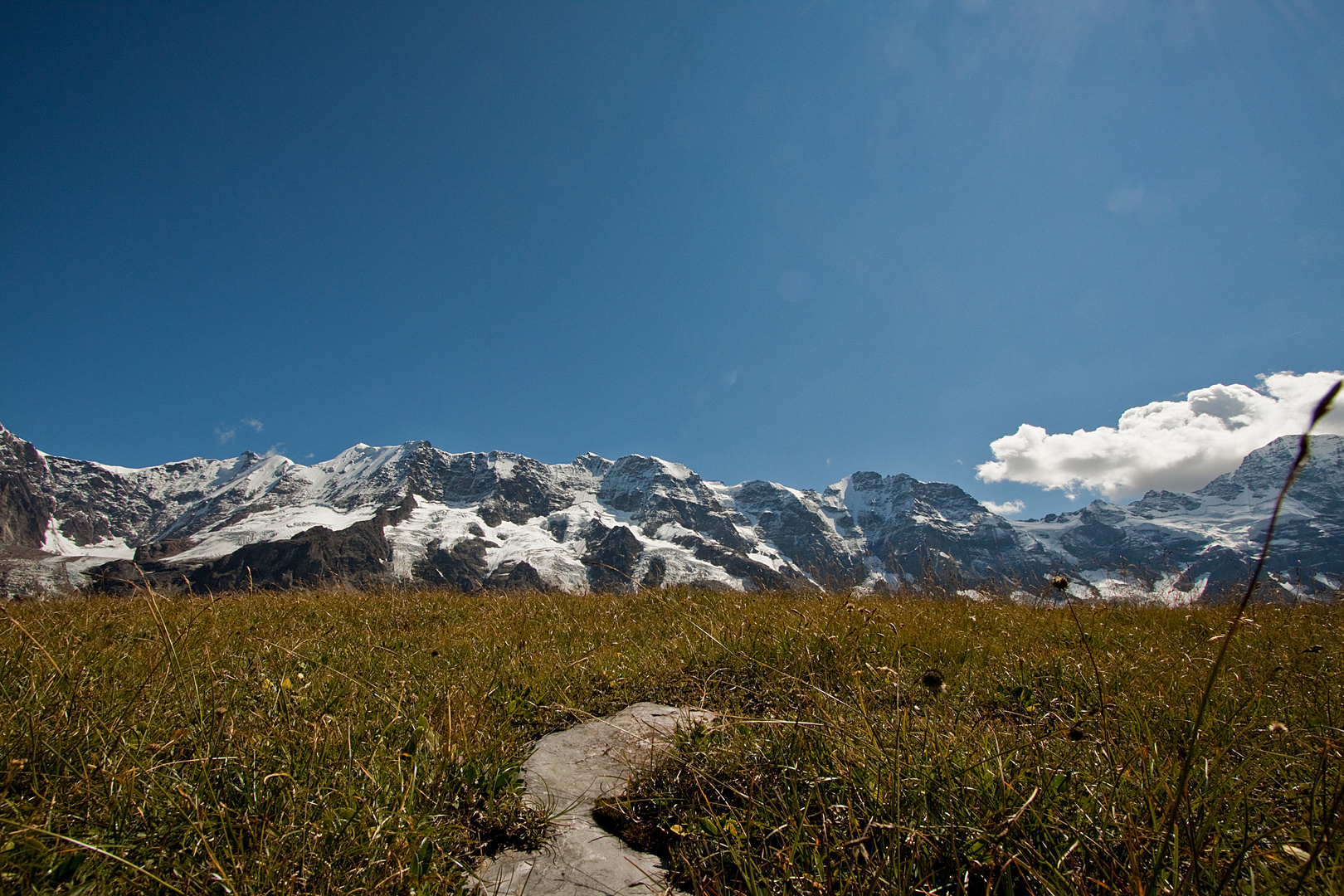 Vom Tanzbödeli aus hat man eine beeindruckende Sicht auf die Berner Alpen