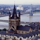 Vom Vierungsturm Richtung Kirche Groß St.Martin+Deutzer Brücke