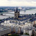 Vom Vierungsturm Richtung Kirche Groß St.Martin+Deutzer Brücke