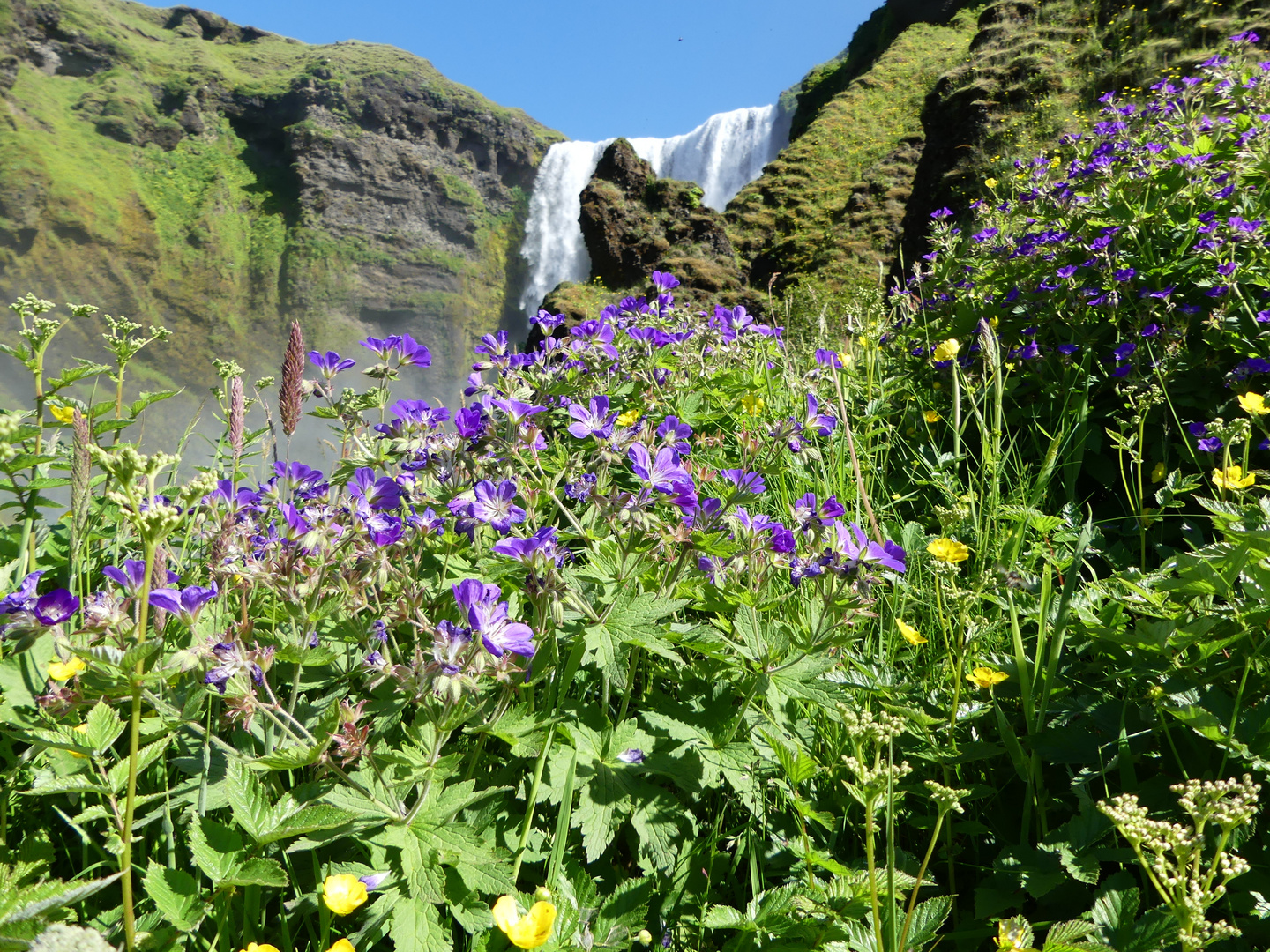 Vom Wasserfall begossen