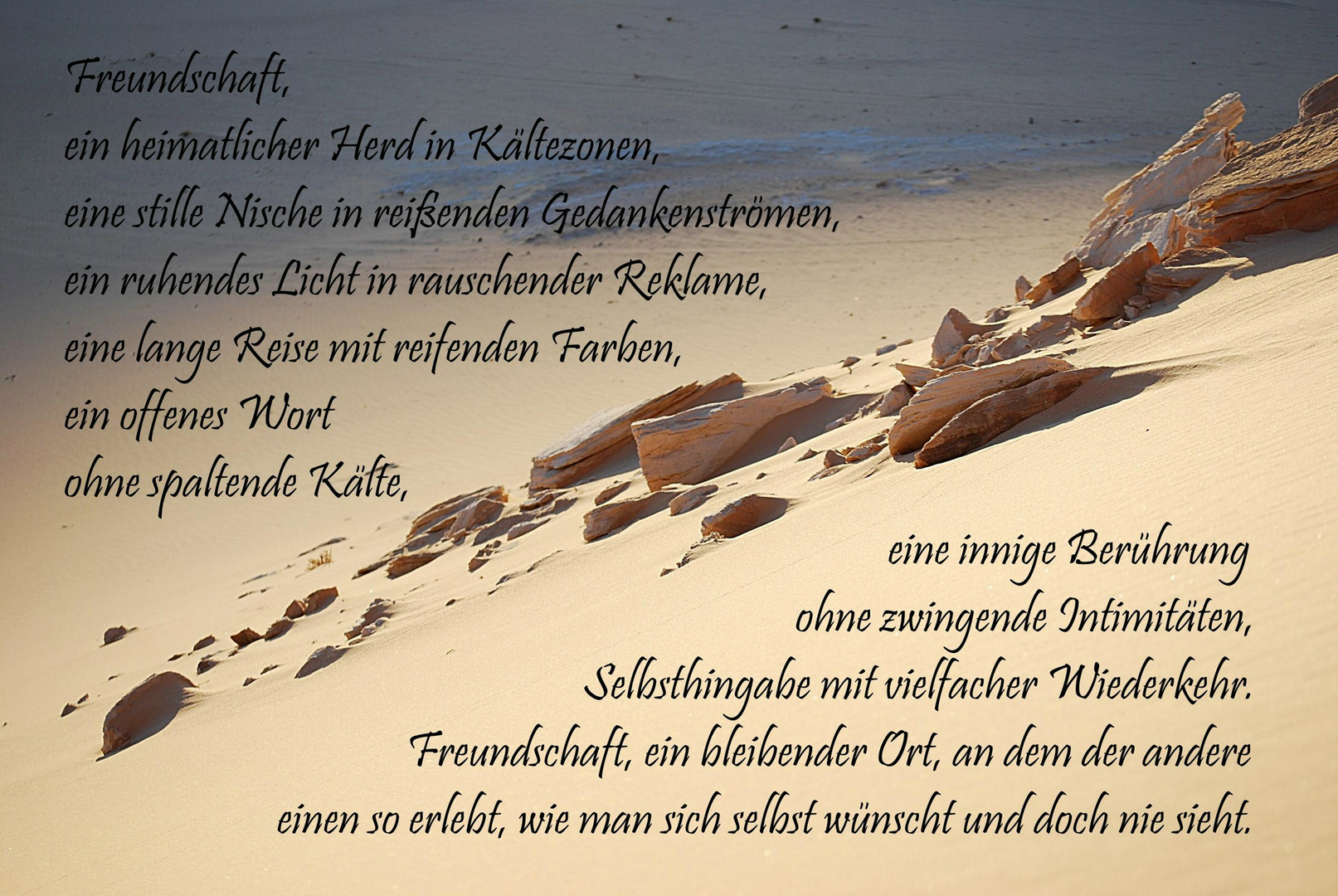 vom Wert der Freundschaft...