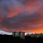 Von der Abendsonne angeleuchtete Gewitterwolken