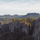 Von der Pavillon Aussicht der Bastei am frühen Abend...