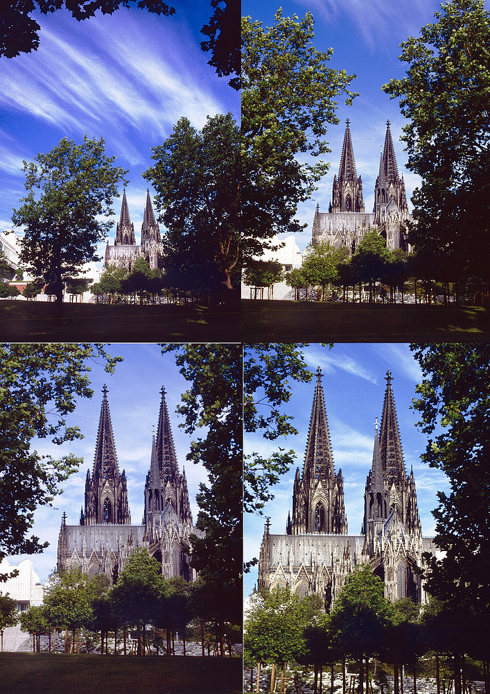 Von der Rheinpromenade Richtung Ludwig Museum und Kölner Dom um 7 Uhr morgens fotografiert.