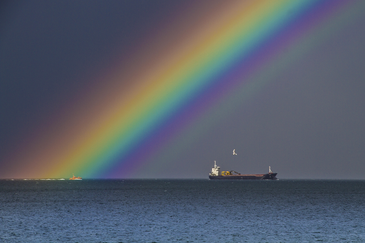 Von der Seebrücke Sellin gesehen "Fahrt durch den Regenbogen"