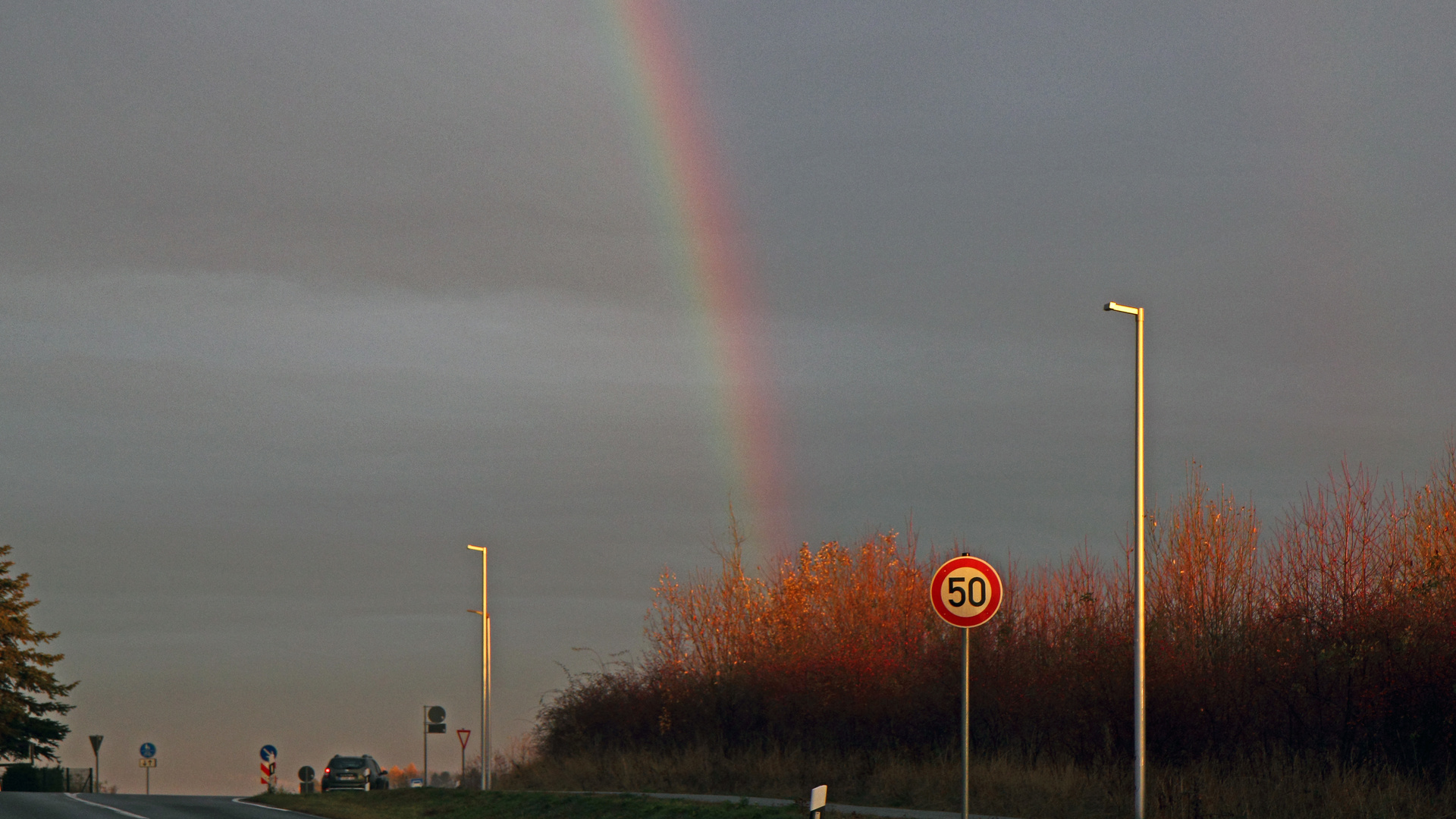 Von der Straße waren die Bedingungen mit dem Licht...