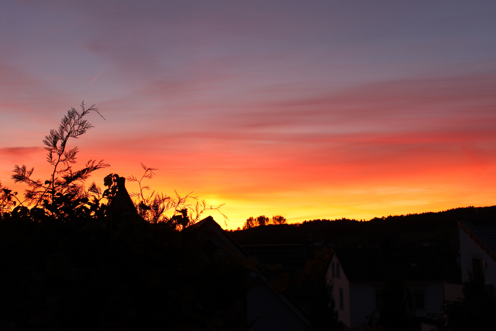 Von der Terrasse .Das Christkind fängt das Backen an.