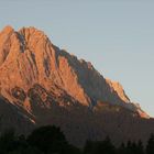 Von Grainau, morgens gegen 6.00, Richtung Zugspitze...