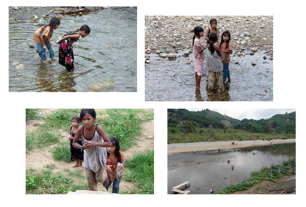 von Nha Trang nach Dalat - Kinder am Flußufer