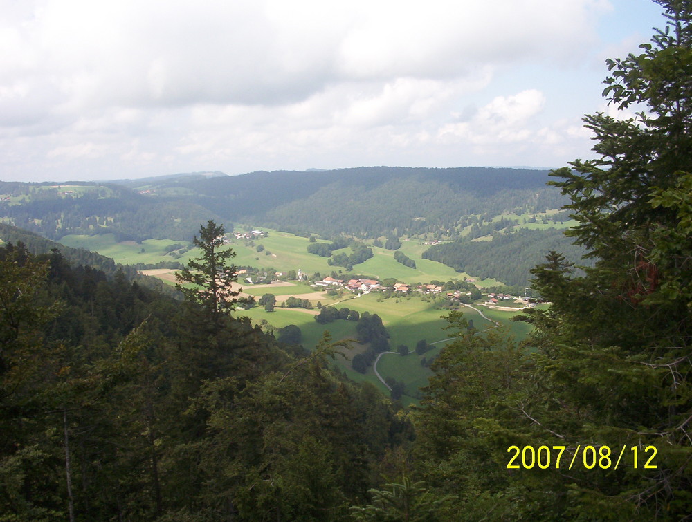 Von oben auf die Landschaft