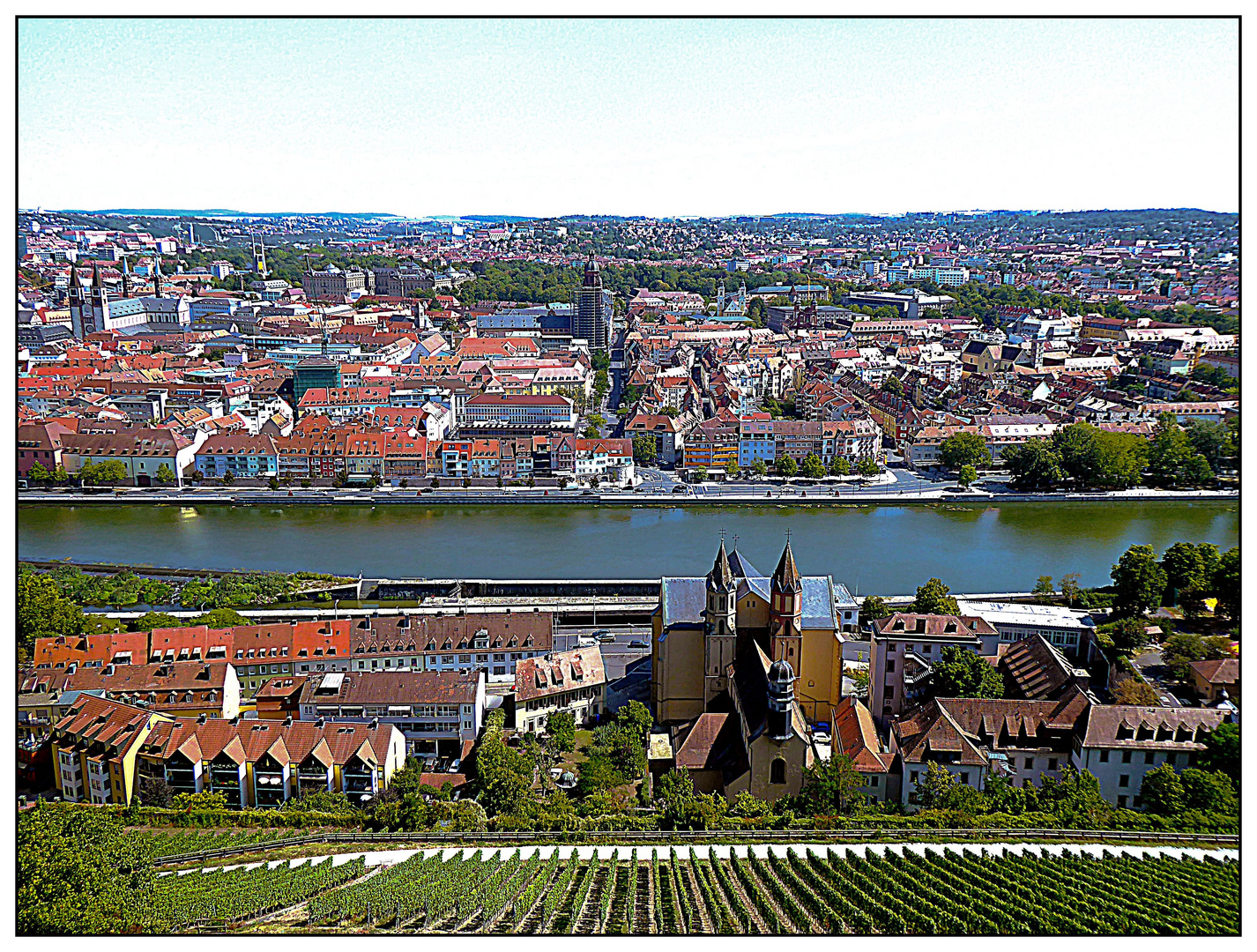 Von oben auf Würzburg geschaut