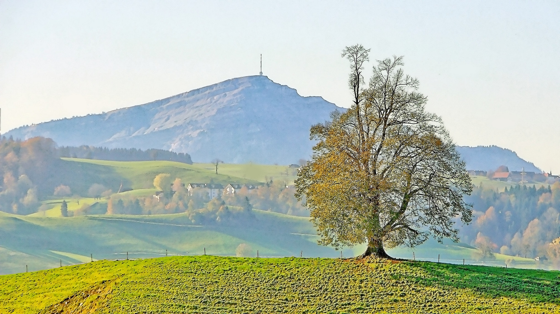 Von Schönenberg ZH Richtung Rigi geblickt