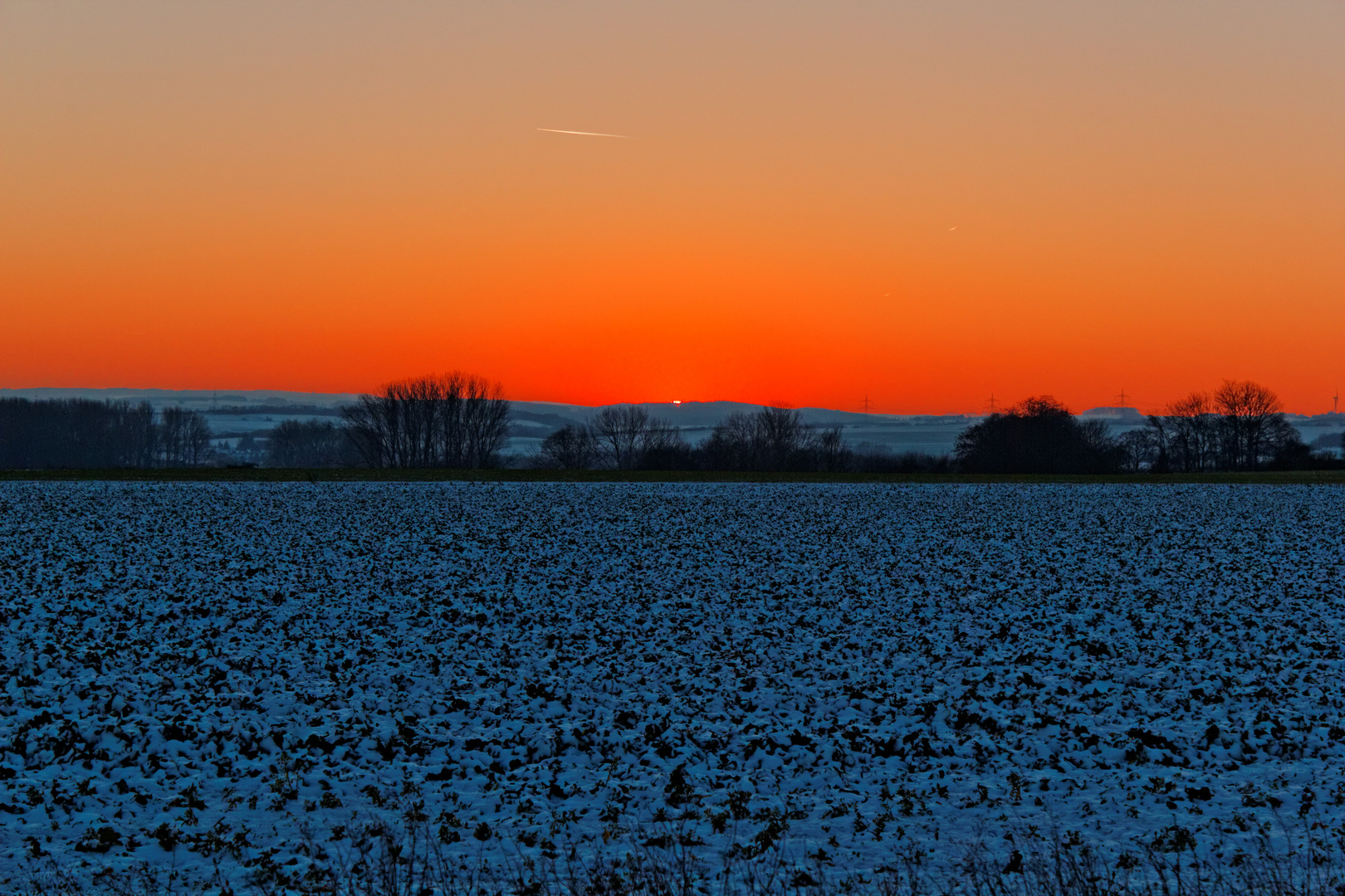 .... von Wissersheim nach Westen Richtung Sonnenuntergang .....