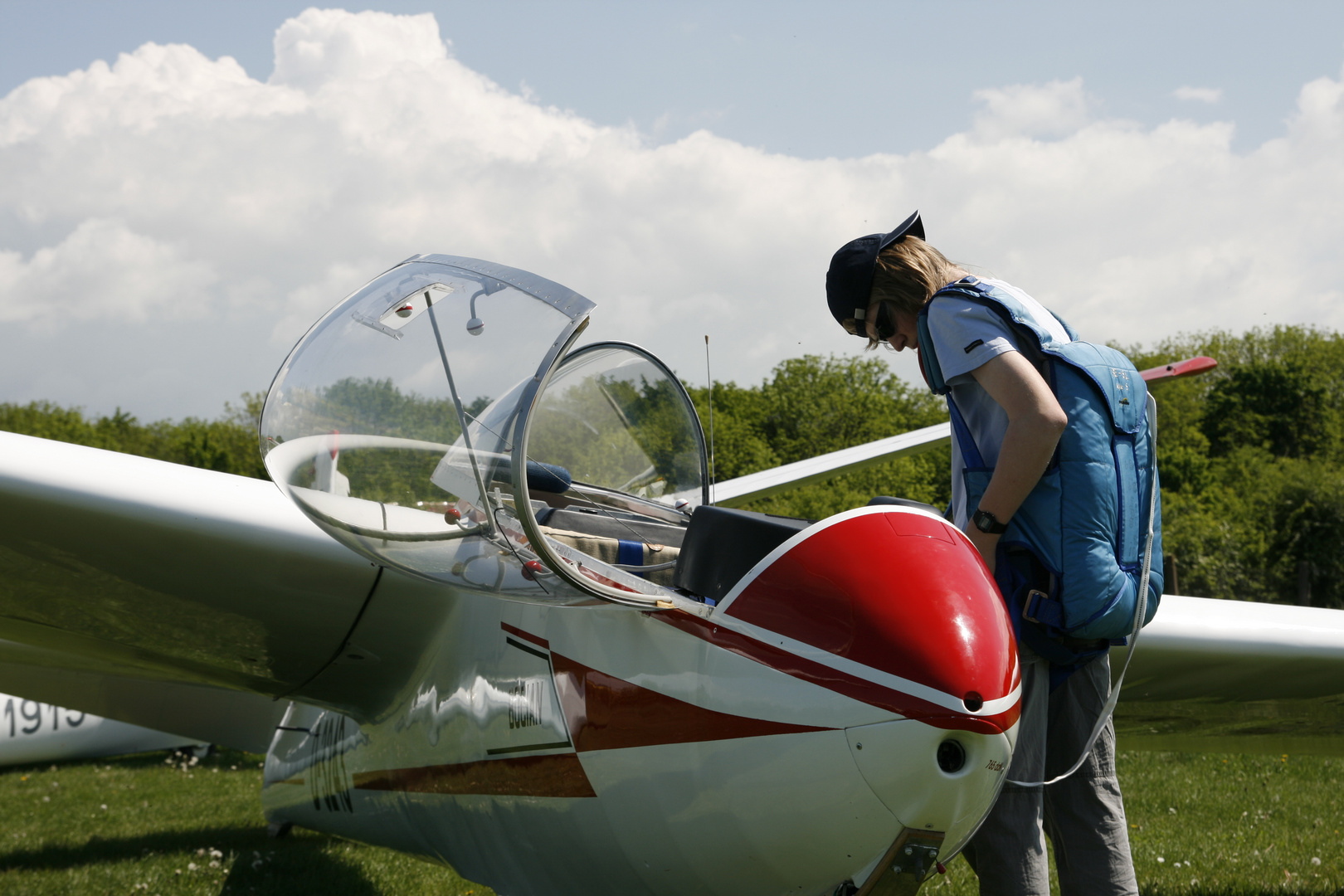 vor dem ersten Flug