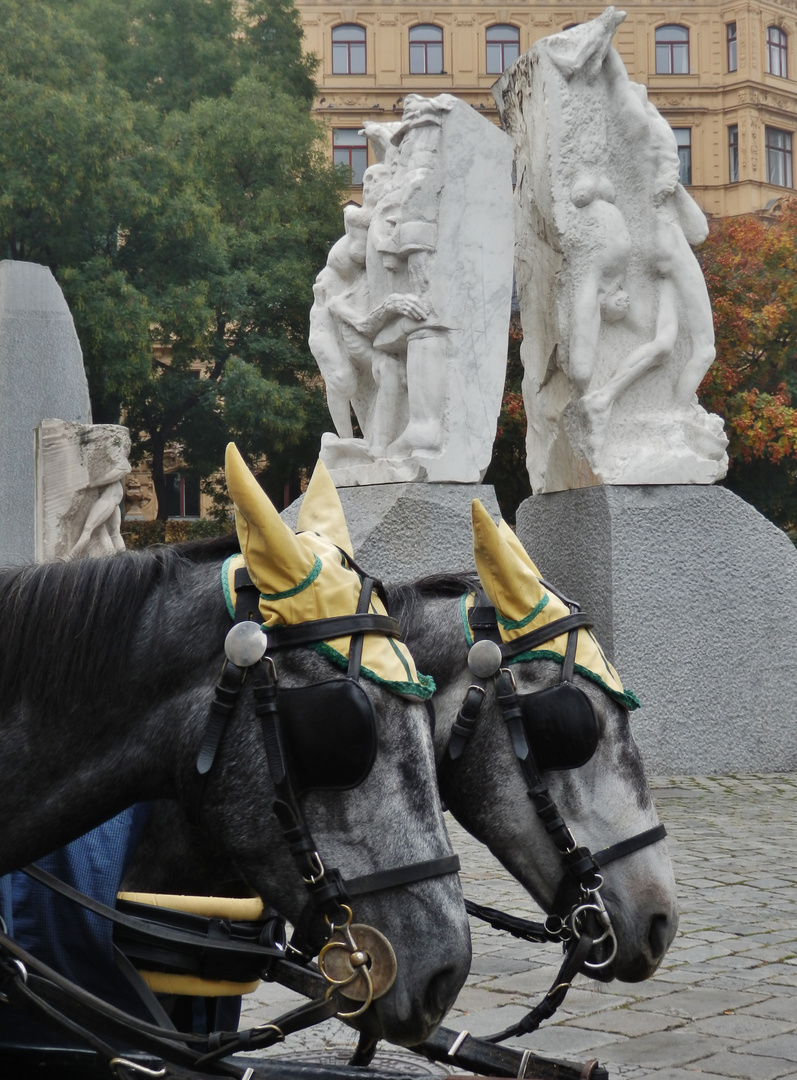 vor dem Hrdlitschka-Mahnmal in Wien