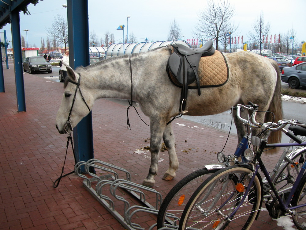 Vor dem Supermarkt...