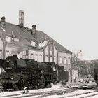 Vor dem Übernachtungsgebäude Bw Leipzig West