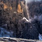 Vor der Alimontahütte in der Brentagruppe, Dolomiten, Italien.