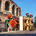 Vor der Arena in Verona ...