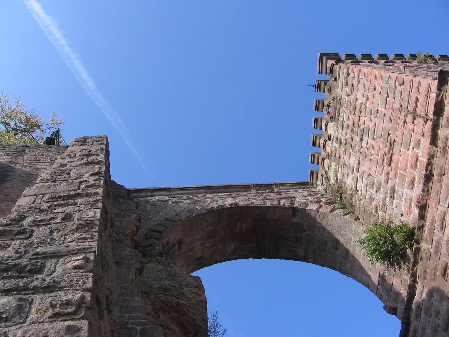 Vor der Burg Trifels in Annweiler (Rheinland-Pfalz)