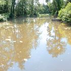 Vor der Wassermühle staut sich der Fluss DINKEL, fließt weiter durch die Landschaft von SINGRAVEN.