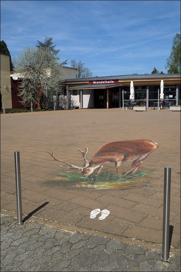 vor die Wandelhalle hat der liebe Gott die Andacht vor dem Hirsch gestellt