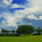 vor einem gewaltigen Wolkenbruch mit Gewitter