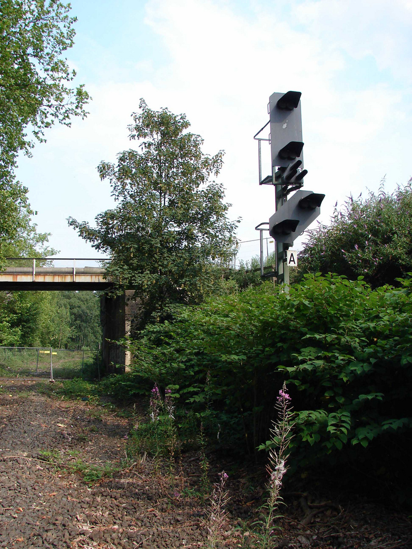 Vor einem Jahr sah das noch so aus ... Das Einfahrsignal zum Bahnhof Essen Nord