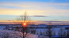 Vor einer Stunde ist die Sonne so über der Sächsischen Schweiz aufgegangen...