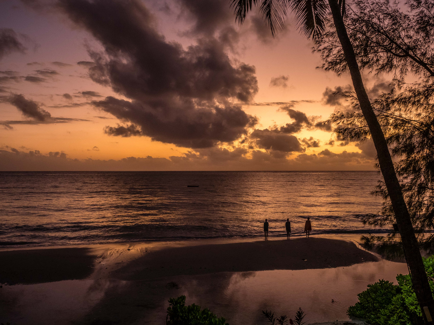 Vor Sonnenaufgang am Strand von Sansibar