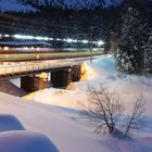 Vorbeifahrende Bernina Bahn