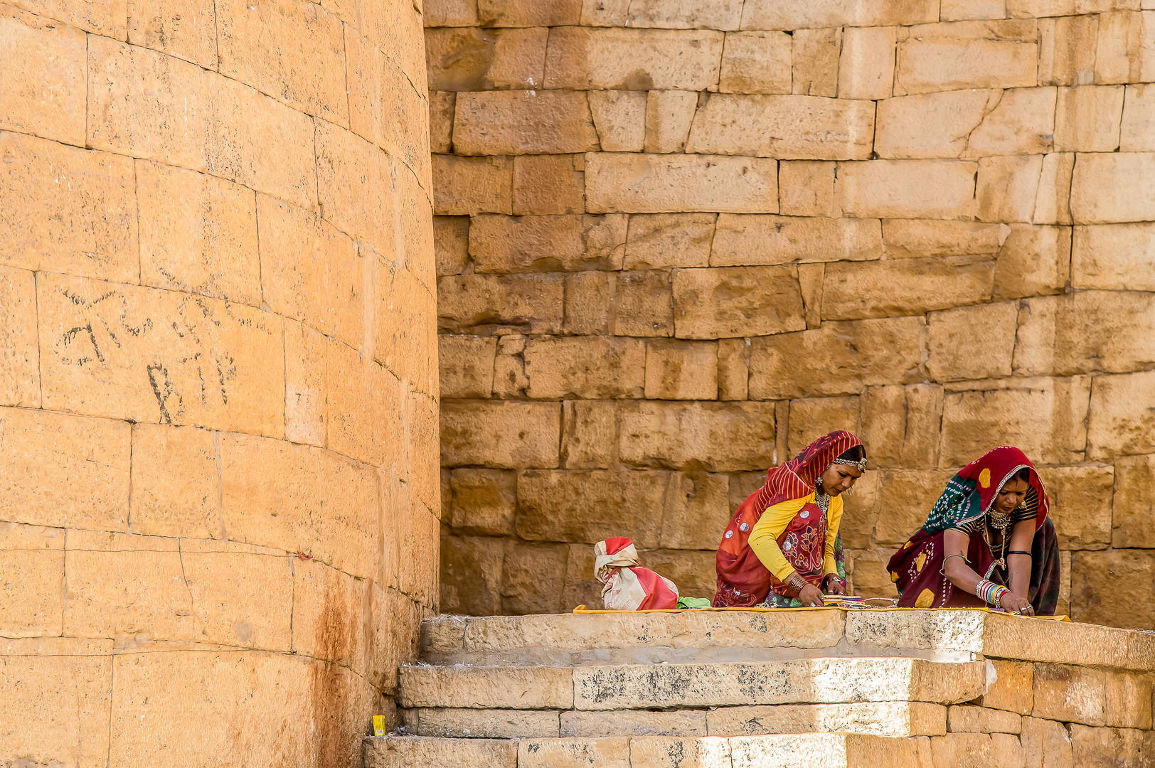 Vorbereiten für den Verkauf in Jaisalmer