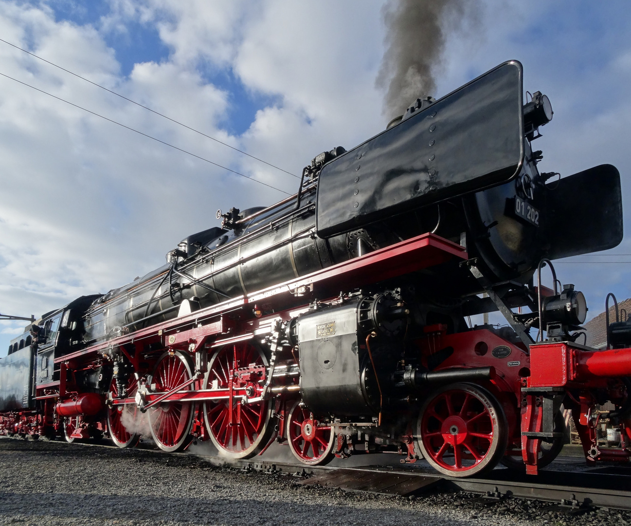 Vorbereitung der 01 202 für den grossen Auftritt mit 01 1066 am Gotthard