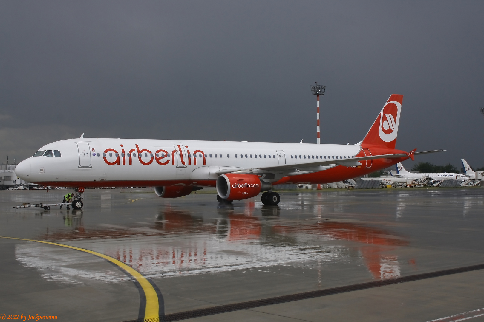 Vorbereitung eines Passagierflugzeugs für den Start