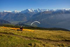 Vorbereitung für den Start - Niederhorn / Schweiz