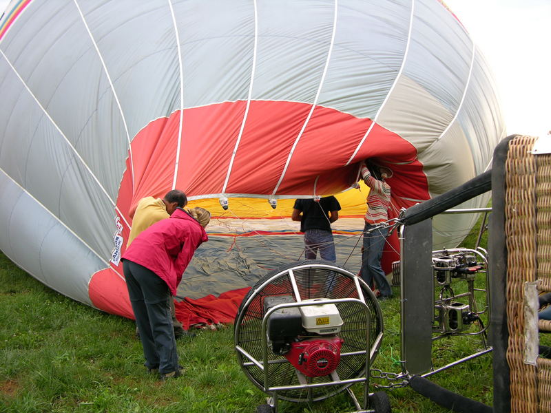 Vorbereitung zur Ballonfahrt