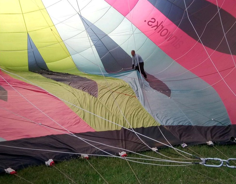 Vorbereitungen für eine Ballonfahrt