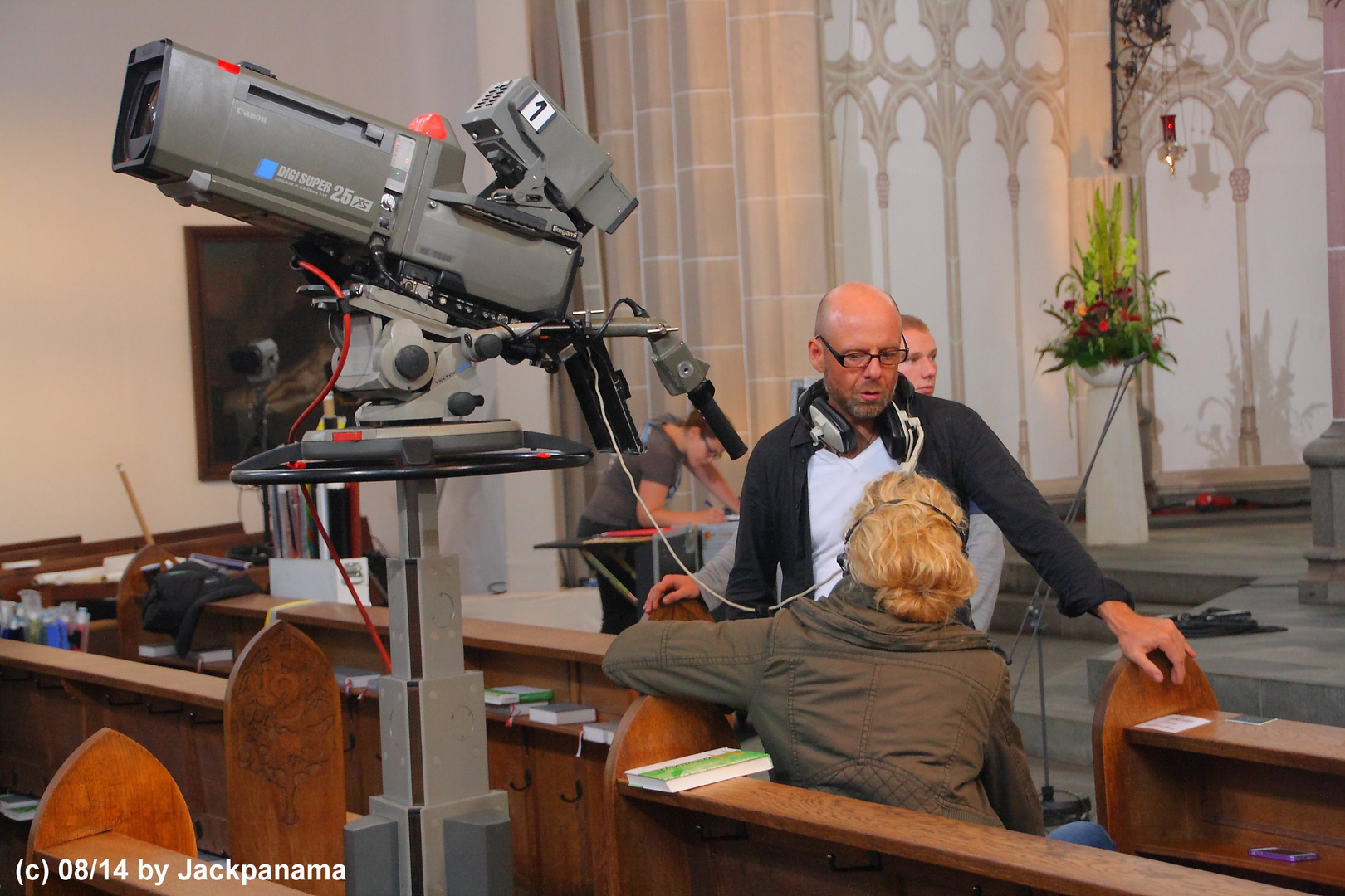 Vorbereitungen zum ZDF-Fernsehgottesdienst in St. Lamberti, Gladbeck