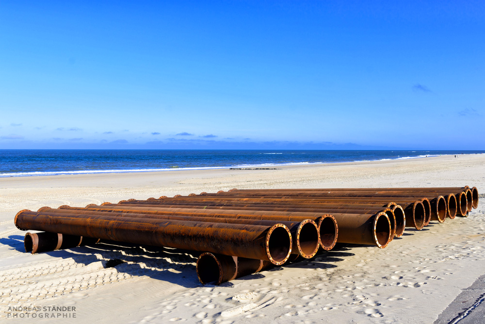 Vorboten der Strandvorspülung auf Sylt