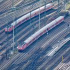 Vorgleisfeld des Frankfurter Hauptbahnhofes mit 2 Nahverkehrszügen