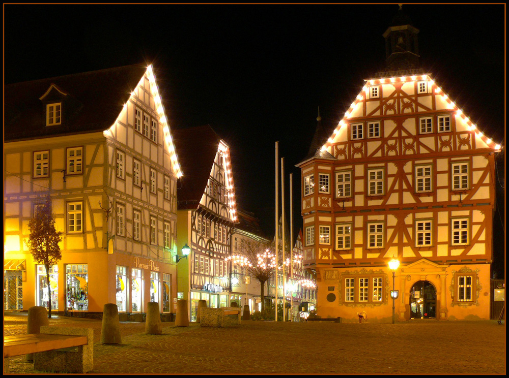 Vorweihnachtlicher Marktplatz in Grünberg