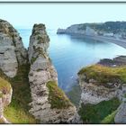 VUE A PARTIR du sommet de la falaise d'Aval .