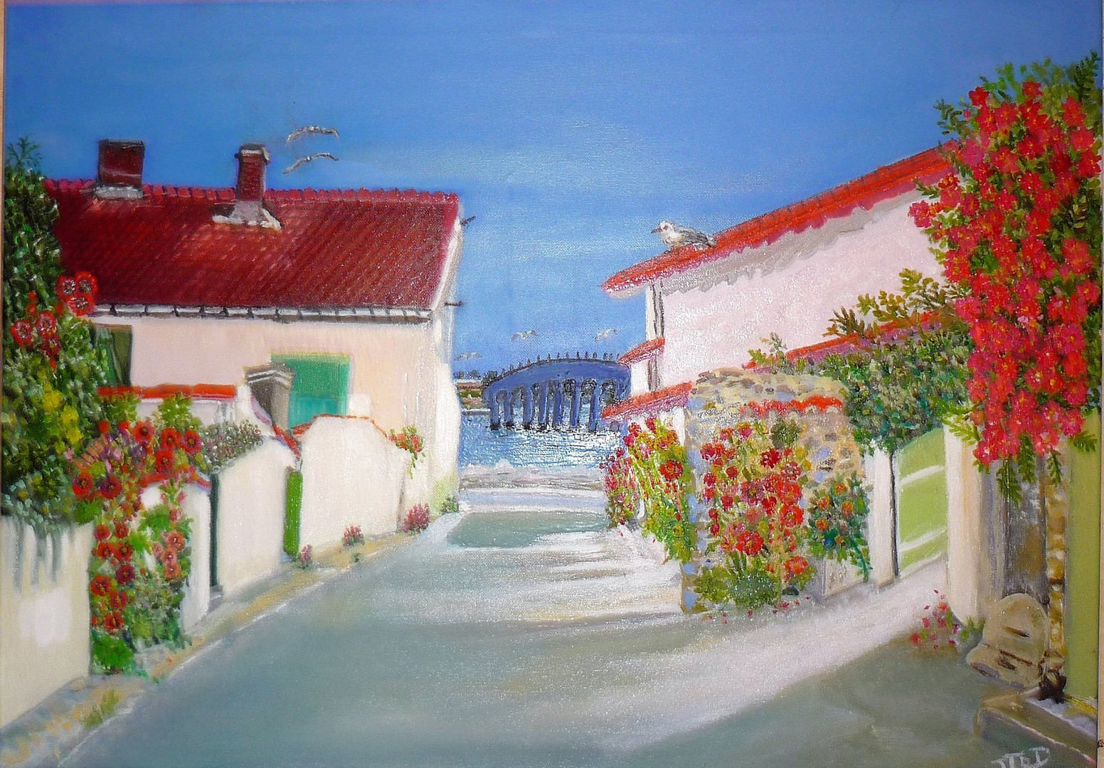 Vue de l'ile de Ré. Réalisée le 23 décembre 2016. 70 cm x 50.