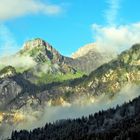 Vue de notre terrasse ce matin! --- Aussicht auf die Berge heute früh!